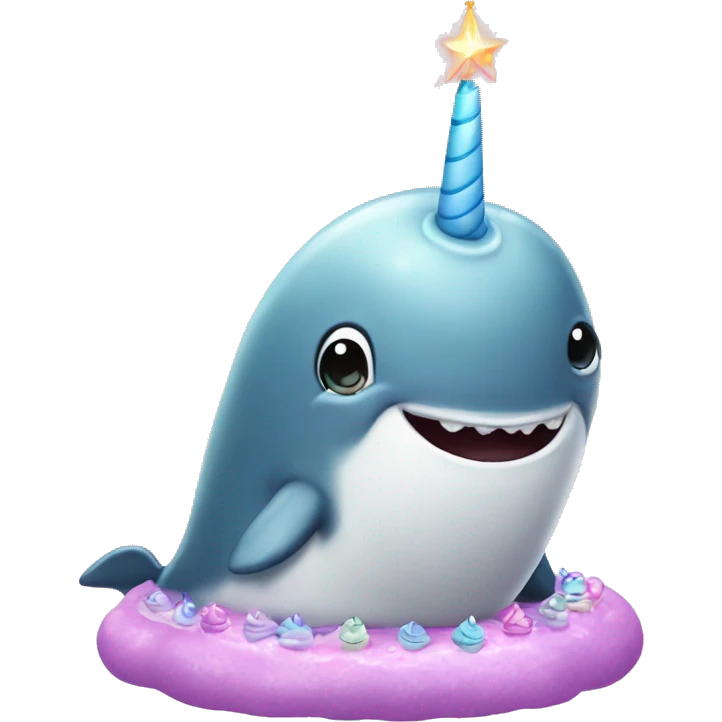 birthday cake narwhal emoji