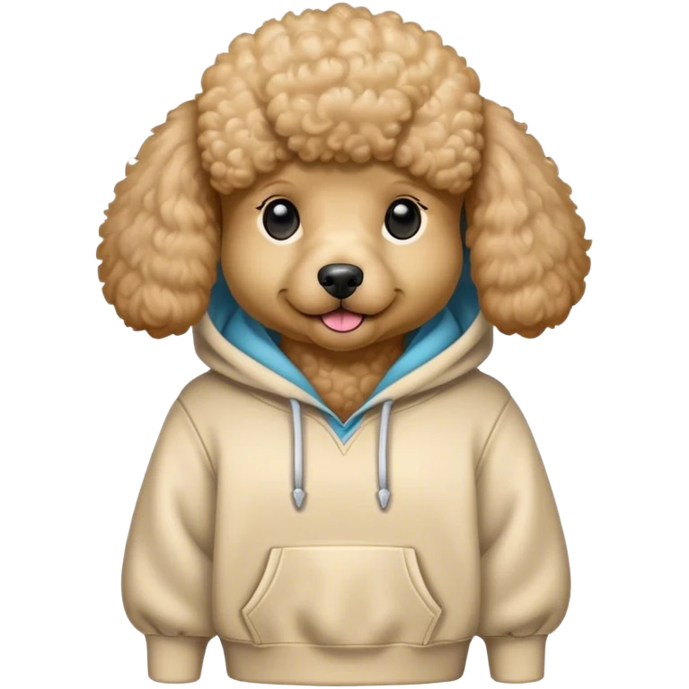 Poodle wearing hoodie emoji