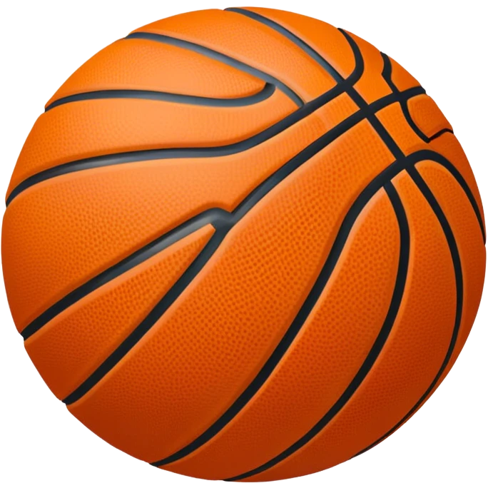 A basketball with a classic orange design and black lines emoji