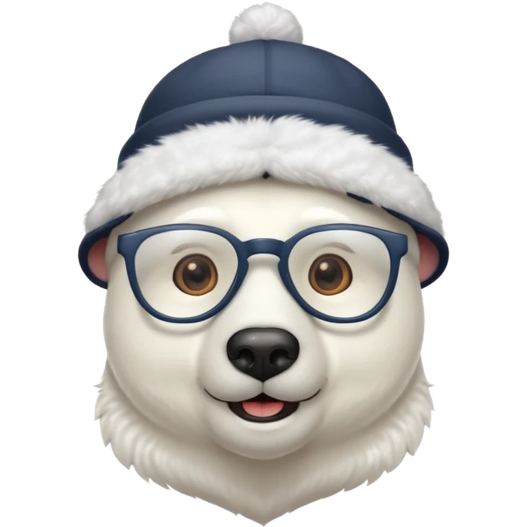  polar bear wearing glasses and a hat emoji