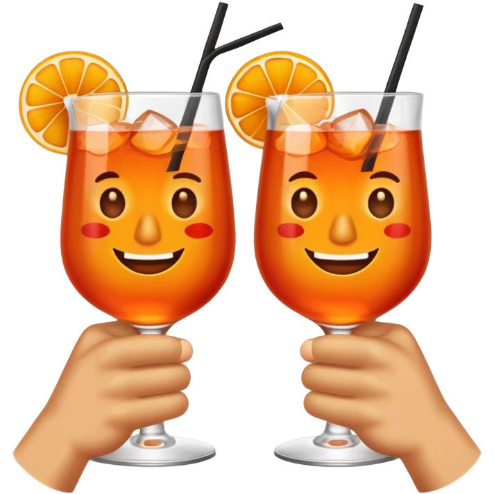 two pirate hands cheering with aperol cocktails emoji