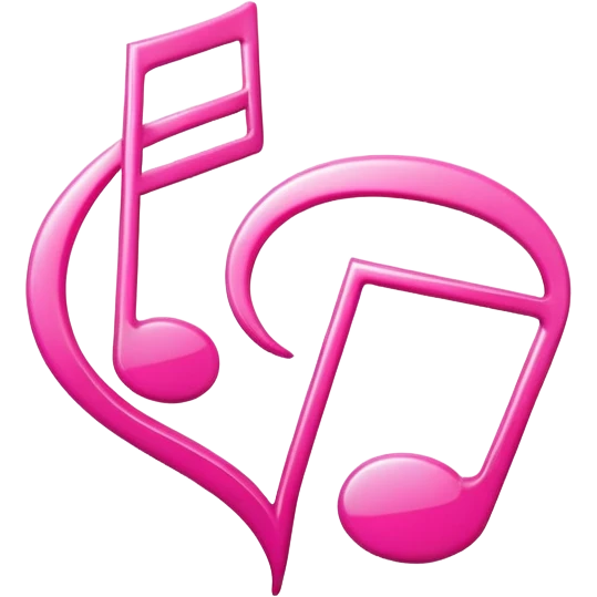 Pink music notes in the shape of hearts  emoji