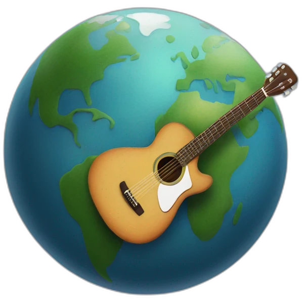 the earth playing the guitar emoji