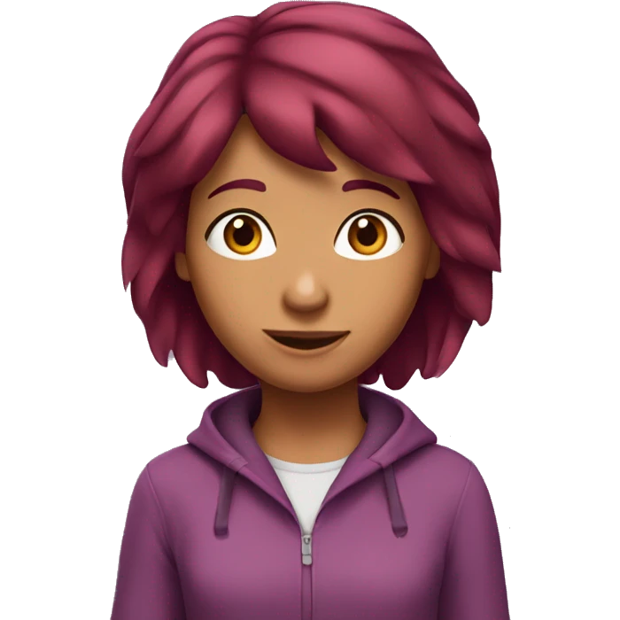 Dora with meroon colour hair emoji