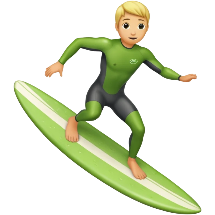 Cucumber person surfing emoji