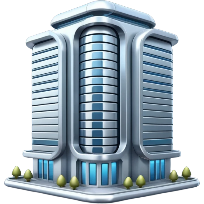 building with technological elements emoji