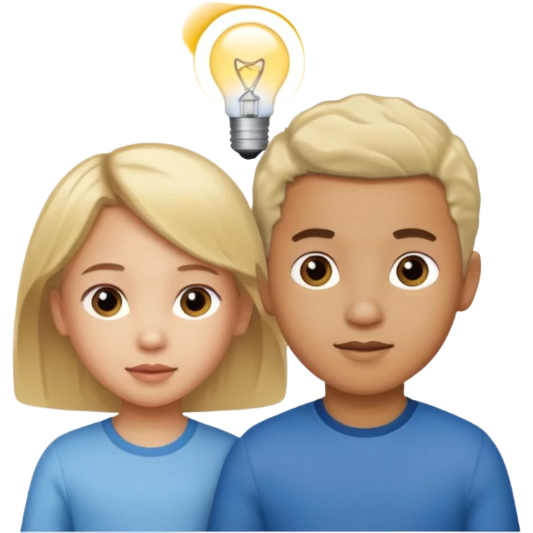 FIVE-YEAR-OLD BIRACIAL BOY WITH LIGHT HAIR AND LIGHT SKIN, THREE-YEAR-OLD BIRACIAL GIRL WITH LIGHT HAIR AND LIGHT SKIN emoji