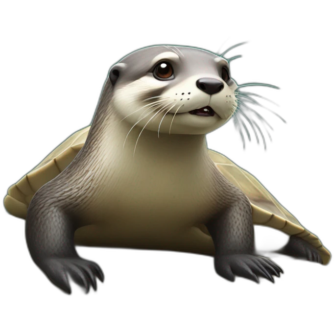 Loutre sur une tortues  emoji