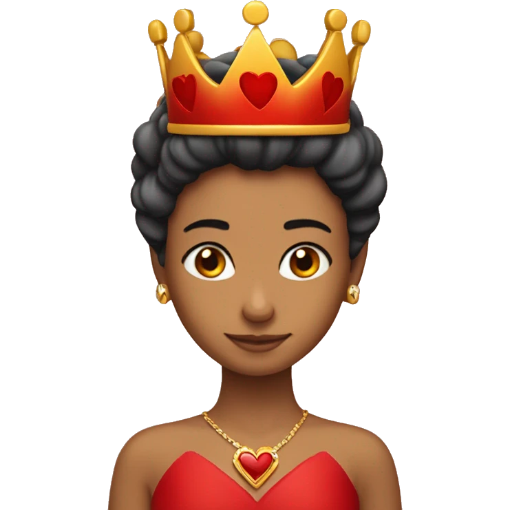 Corazón rojo con una corona de reina  emoji