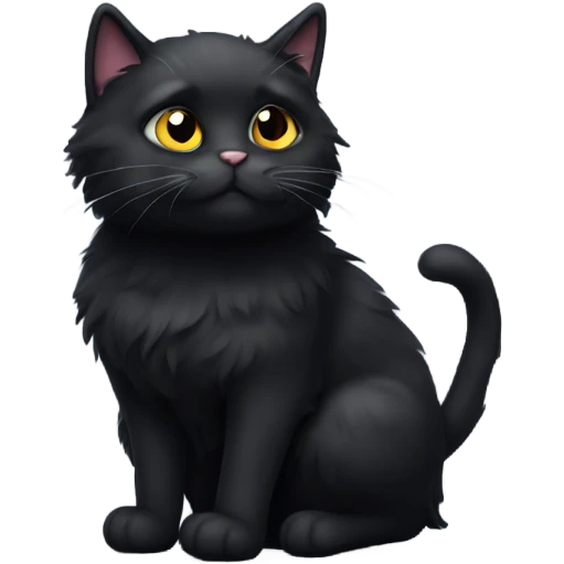 Fluffy black cat emoji