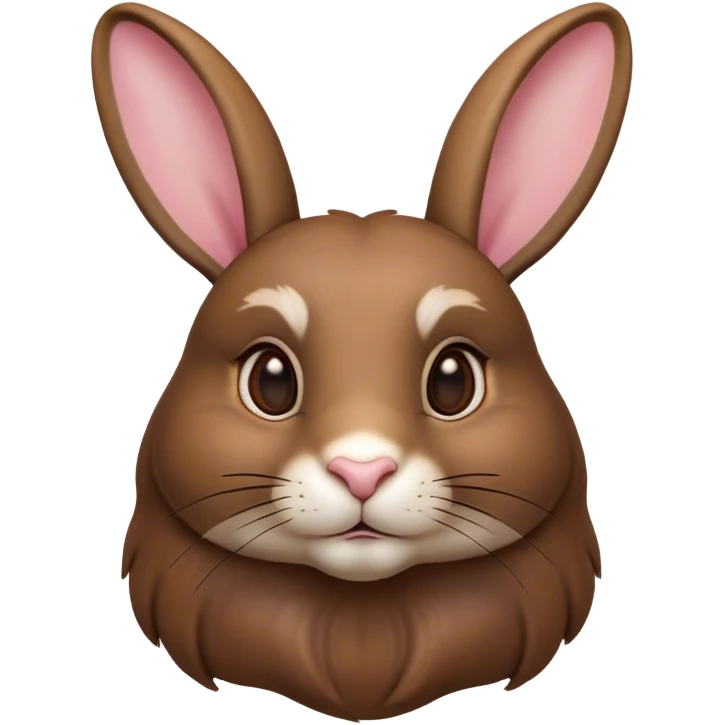 Cinematic Noble Brown Rabbit Portrait Emoji, Poised and regal, with a sturdy, compact build and a rich, velvety brown fur, long, alert ears and deep-set soulful brown eyes, Simplified yet sharp and sophisticated features, highly detailed, glowing with a warm, dignified glow, high shine, intelligent and gentle, stylized with an air of rustic elegance, focused and attentive, soft glowing outline, capturing the essence of a watchful and confident companion, so majestic it feels as though it could hop out of the screen with effortless authority! emoji