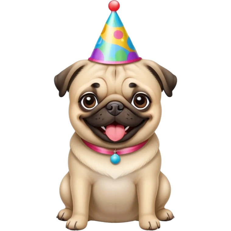 Pug saying happy birthday emoji