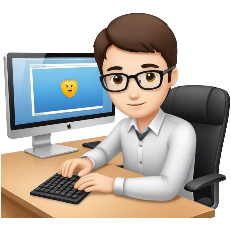 programmer at desk in office emoji