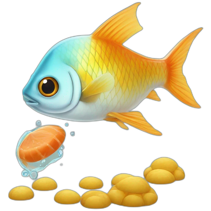 Chat qui mange un poisson emoji