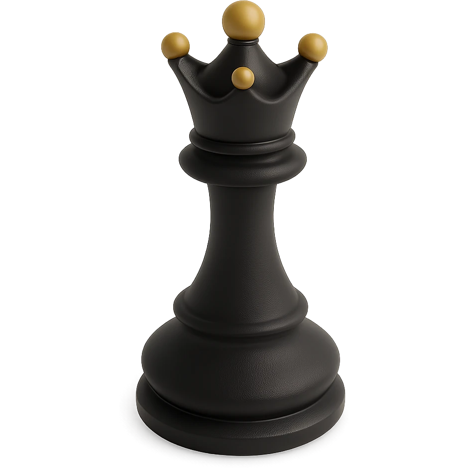 a chess queen in 3D black style emoji