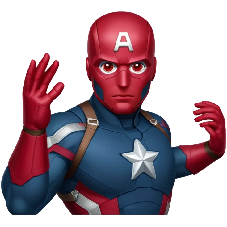 vision marvel body with red face from captain america: civil war emoji
