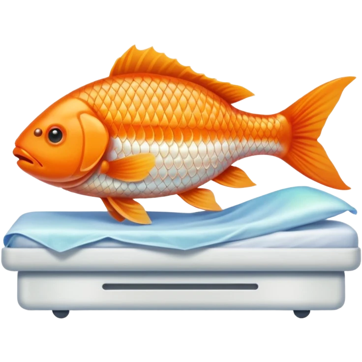 Carp fish on a hospital bed emoji