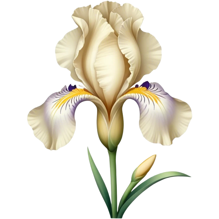 single Cream Iris, straight stem emoji