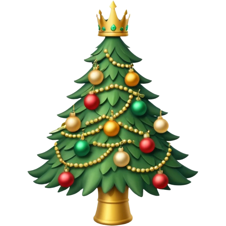 Christmas tree with a crown emoji