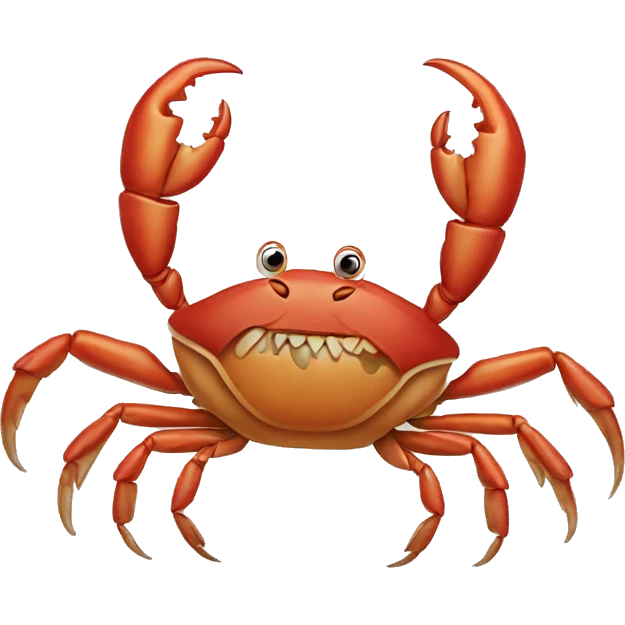 Crab eating a leg emoji