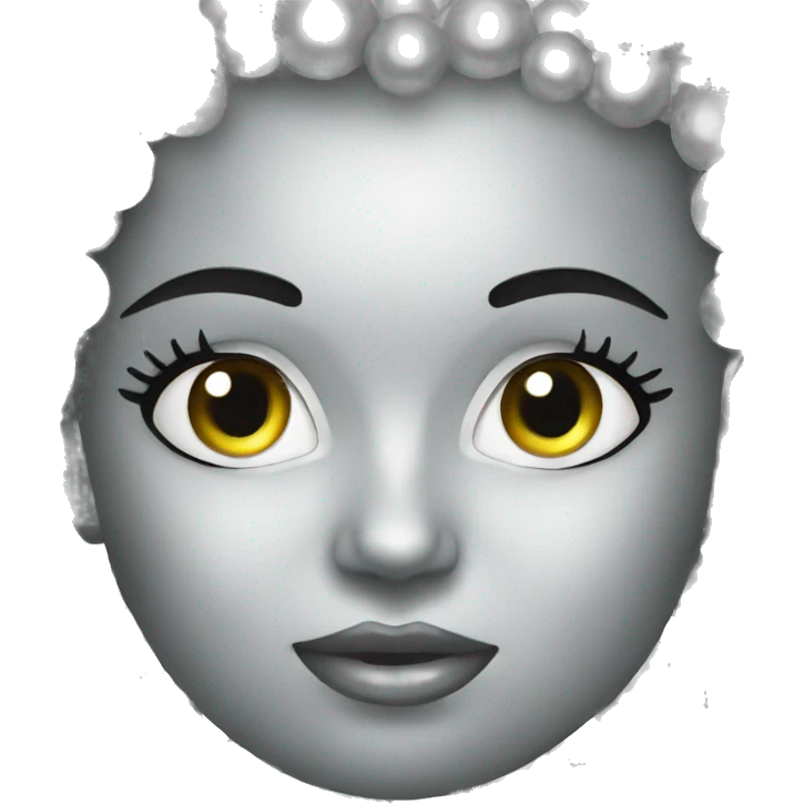 Chrome silver pearls  emoji