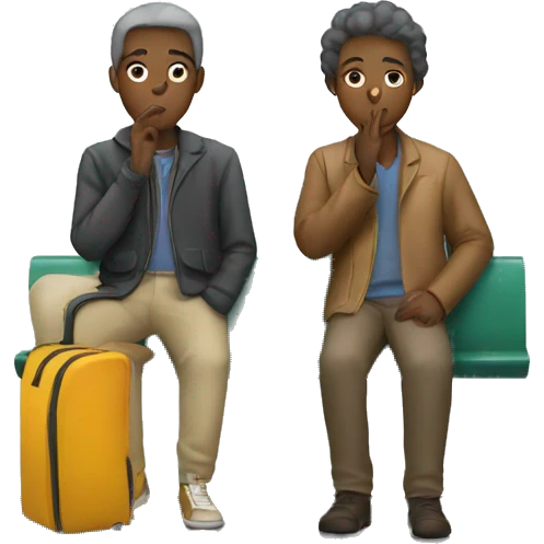 people smoking at bus stop emoji