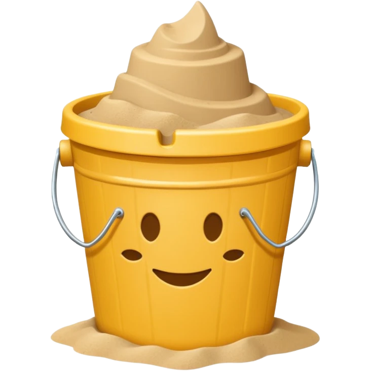 Bucket-shaped sand castle, made with an upside-down pail mold emoji