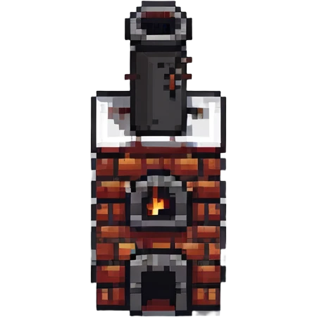 tiny simple factory building icon with chimney, modern colors, minimal details, small size emoji