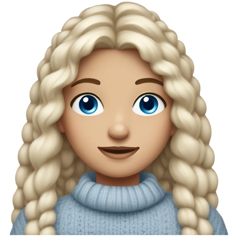 Pretty girl with blue eyes sweater emoji