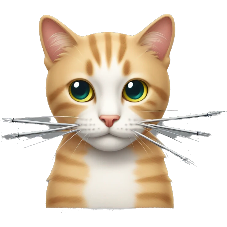 cat with needles emoji