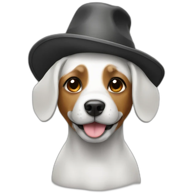 Dog with a hat emoji