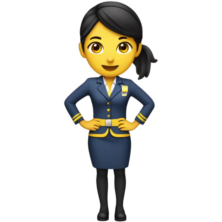 Spirit flight attendant Asian emoji