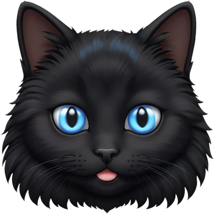 Black Baby cat face with blue eyes 🐱 emoji