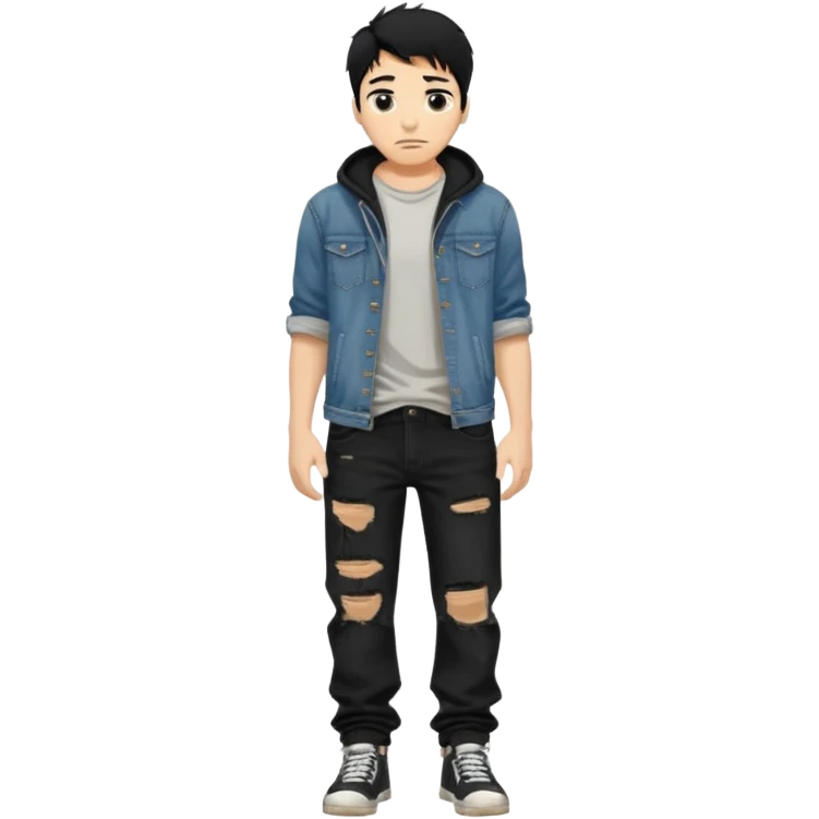 black baggy men Denim Jeans emoji