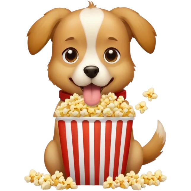 Dog eating popcorn  emoji