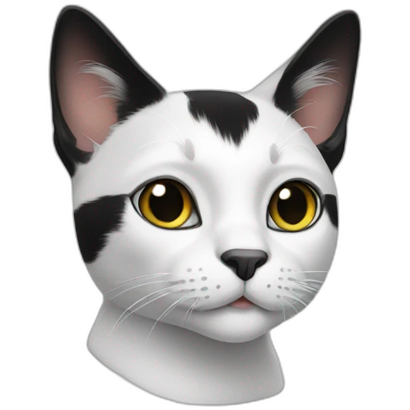 White and black cat emoji