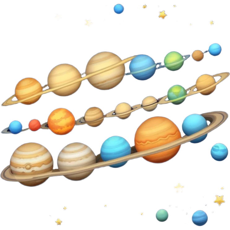 Aline all the planets in a straight line 8 only emoji