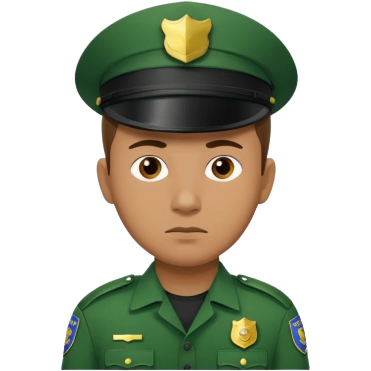 green uniform police without cap emoji