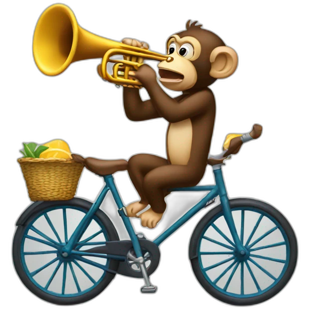 monkey bicycle trumpet emoji