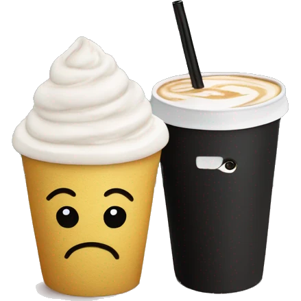 Little black Miu Miu bag and little cup of latte with straw in take-out cup  emoji