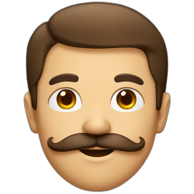 Homme brun avec un moustache carré emoji