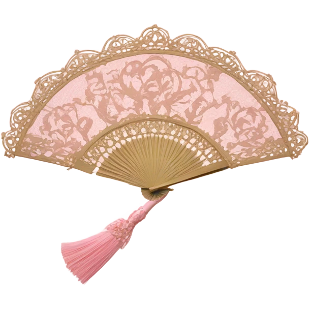 pink rococo hand fan emoji