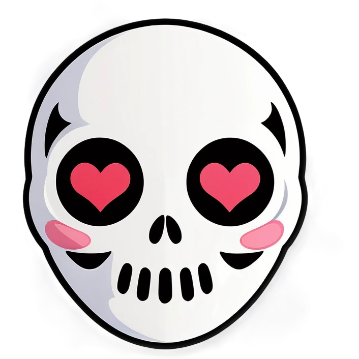 Cute Ghostface mask with heart eyes emoji