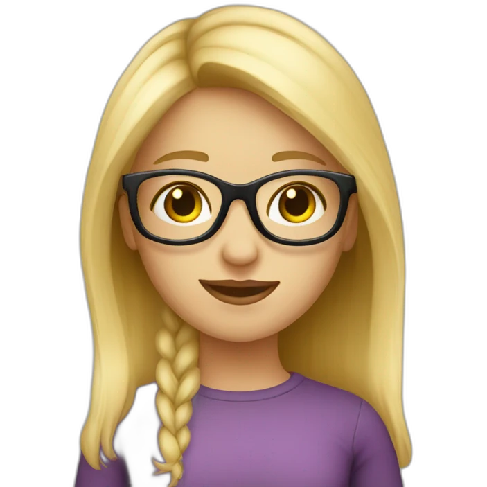 Fille blond a lunette emoji