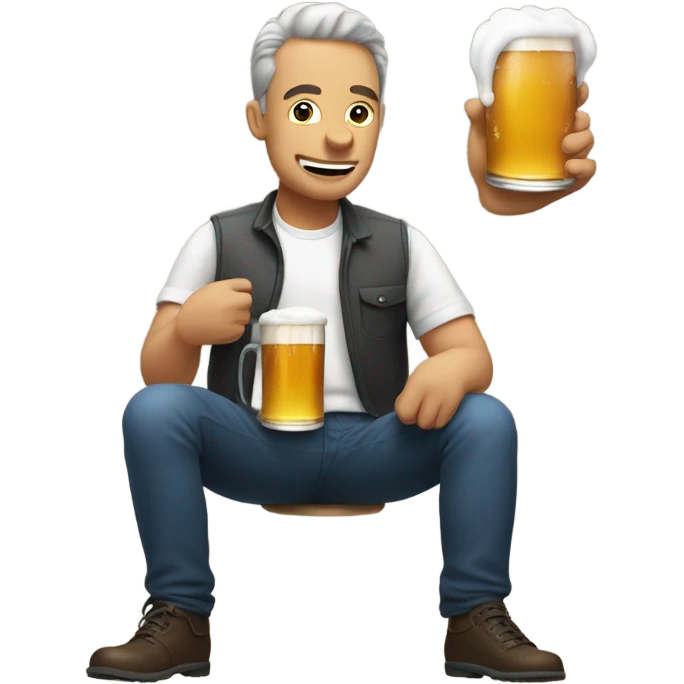 Man drinking beer farting emoji