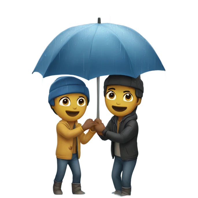 friends playing down of the rain  emoji