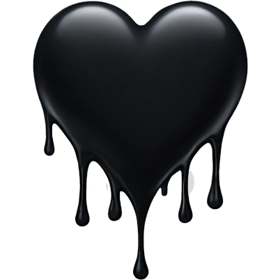 Dripping black heart emoji