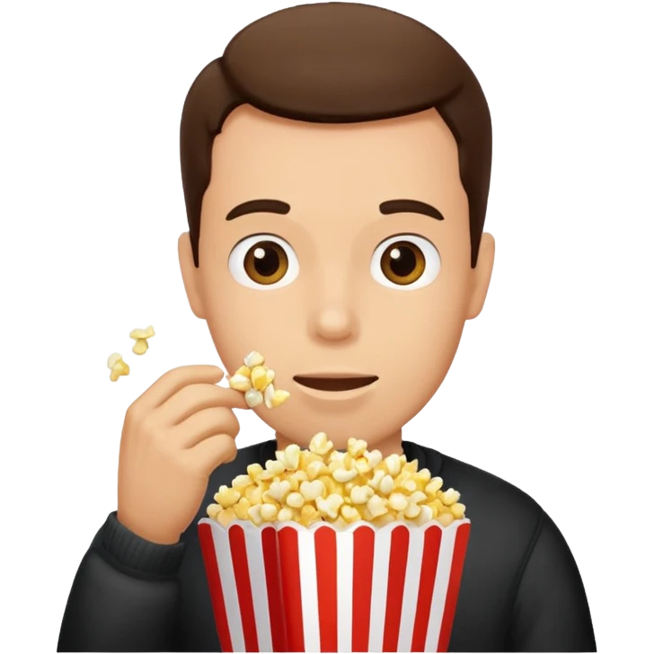 Man eating popcorn emoji