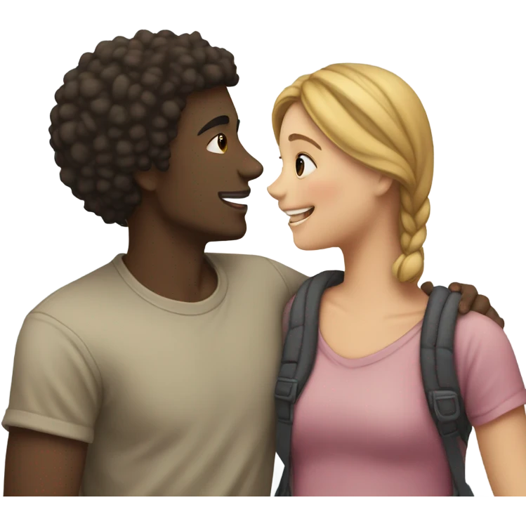 Girl in love with black guy emoji