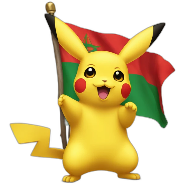 pikatchu HOLDING MOROCCO FLAG emoji